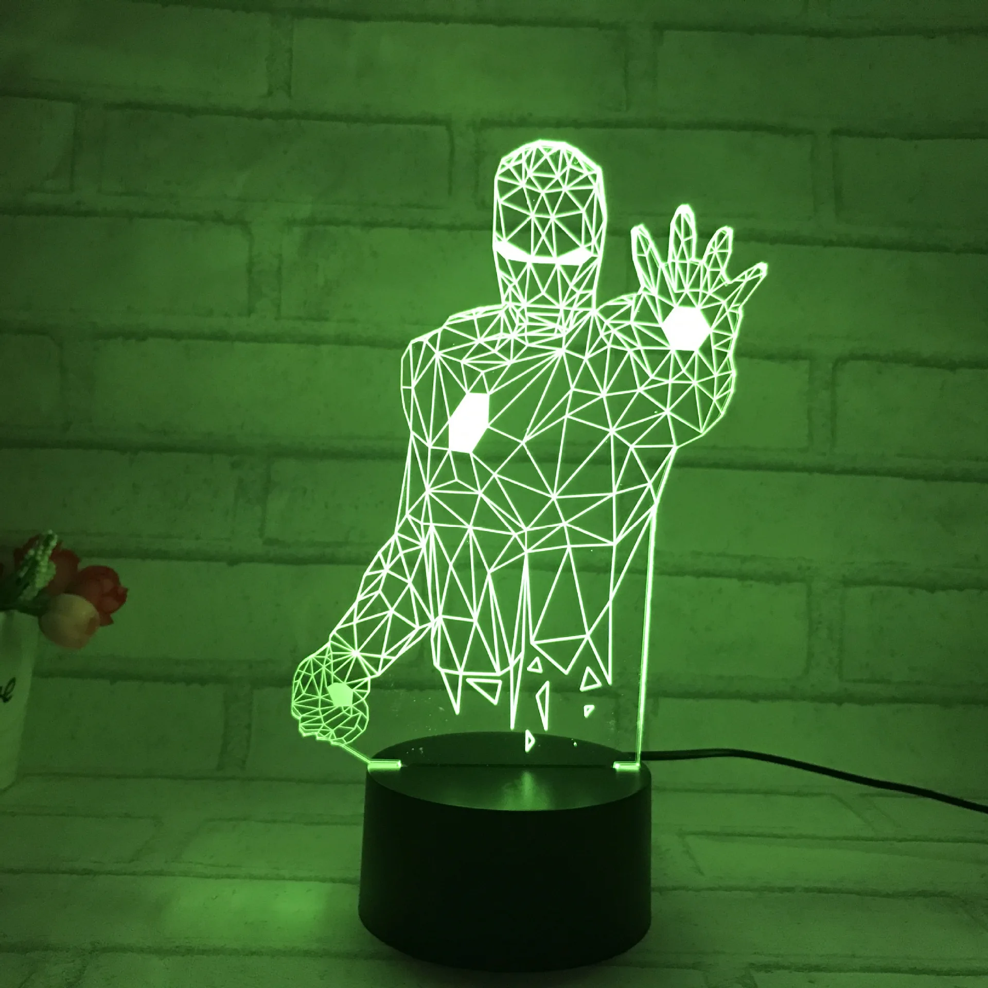 Цветной 3D голограф Железный человек светодиодный светильник акриловая лампа