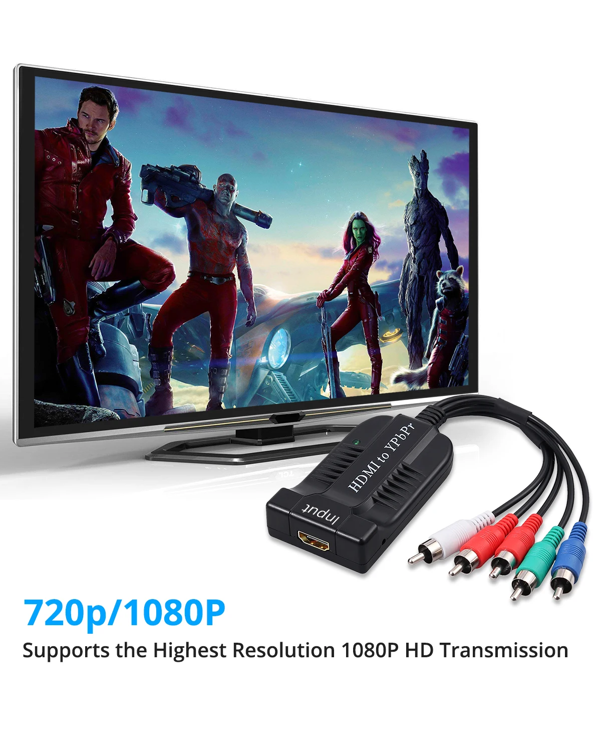 Skup Konwerter HDMI na YPbPr konwerter HDMI na 1080P komponent wideo YPbPr męski konwerter 5RCA RGB z wyjściem Audio R L