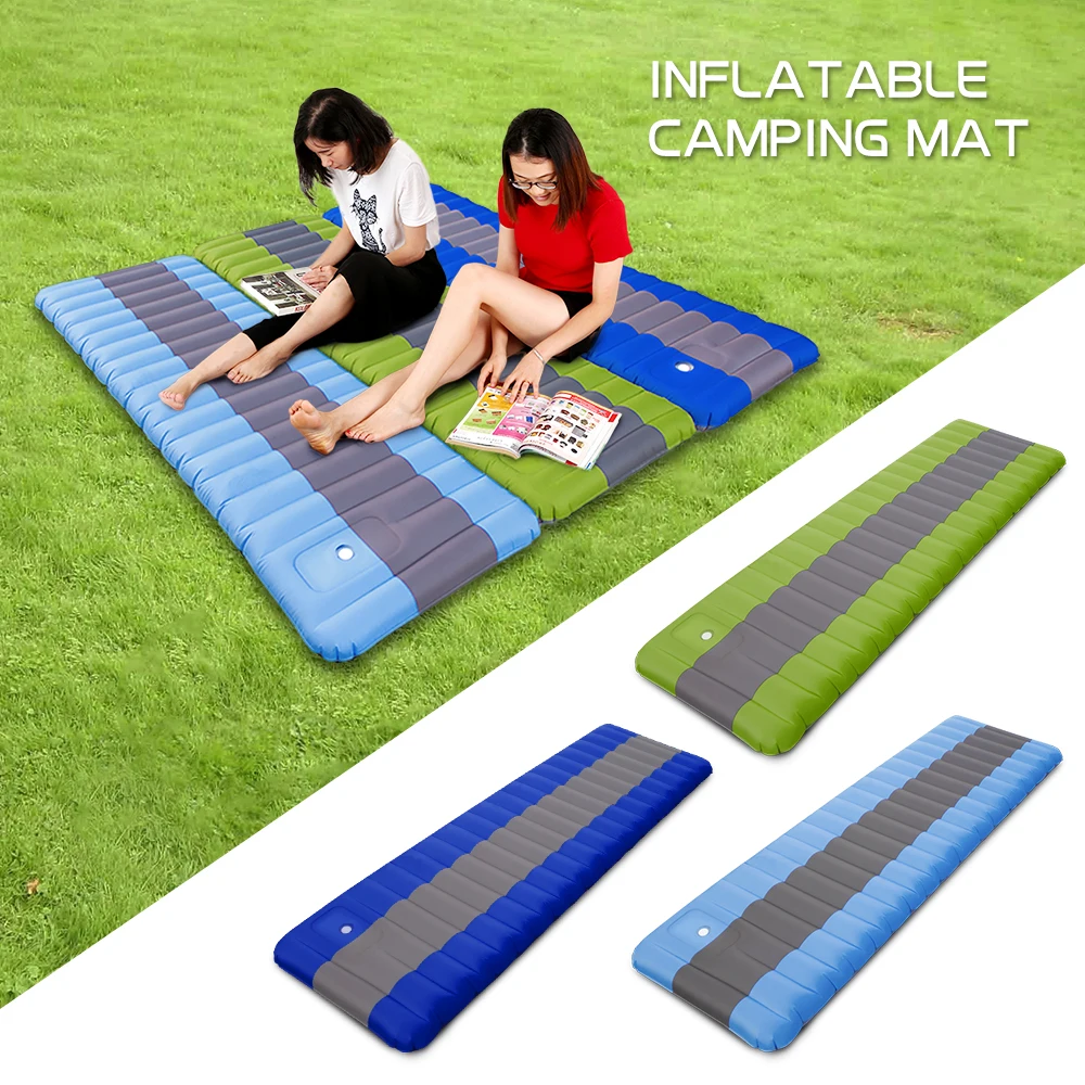 

Inflatable Camping Mat Air Sleeping Pad Built-in Foot Pump Inflating Ground Pad Mat Mattress Backpacking Hiking Camping Mat