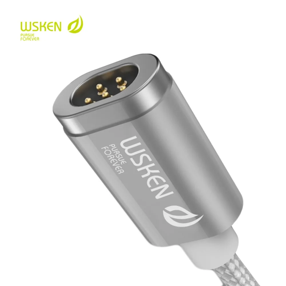 WSKEN Mini 2 светодиодный магнитный USB кабель для быстрой зарядки Магнитный кабель Micro USB для samsung S6 S7 Edge Micro USB кабели для телефонов