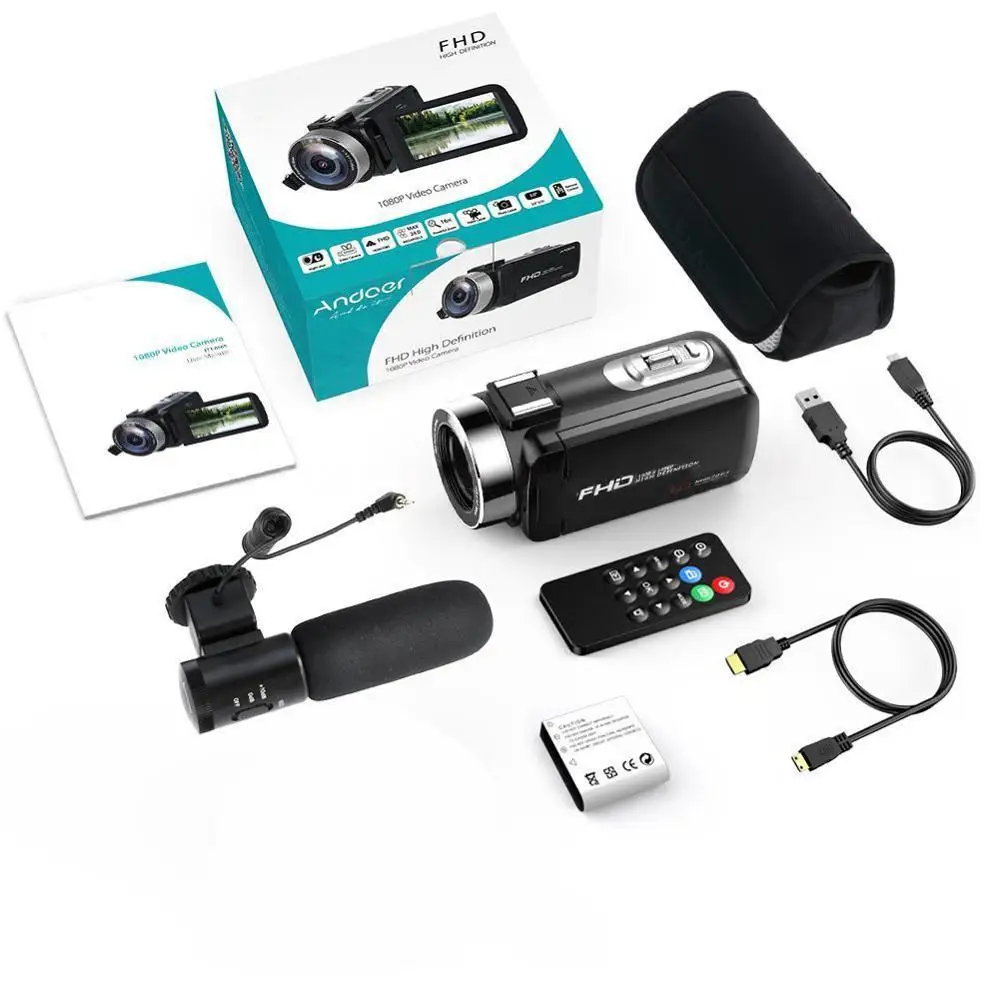HD 1080P LCD pantalla táctil cámara de vídeo 16X Zoom visión nocturna 24MP videocámara Digital Control remoto lente gran angular /micrófono cámaras HD 1080P LCD pantalla táctil cámara de vídeo 16X Zoom visión nocturna 24MP videocámara Digital Control remoto lente gran angular /micrófono cámaras