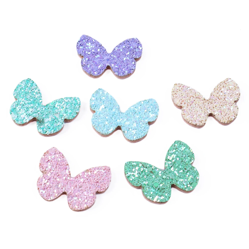 

david angie Non-woven Butterfly Glitter Patch Hair Accessories ,DIY Handmade Party Decoration Materials,5Yc4933