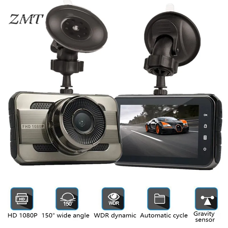 

Hidden DVR Camera High Definition 1080P Automatic Looping Night Vision Vehicle Recorder Silver Wide View Mirror Camera T669