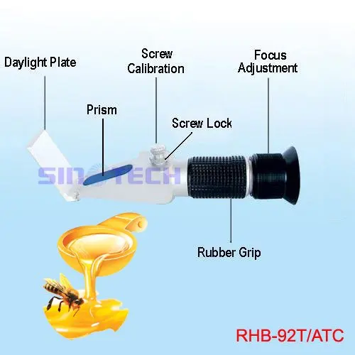 6 шт./лот ручной heldhoney рефрактометра RHBN-92ATC встроенным регулятором калибровки