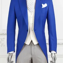 Светло-серые брюки белый жилет Bule куртка модный пиджак в стиле ласточкин хвост модные мужские костюмы Custume Homme Slim Fit3PiecesTerno