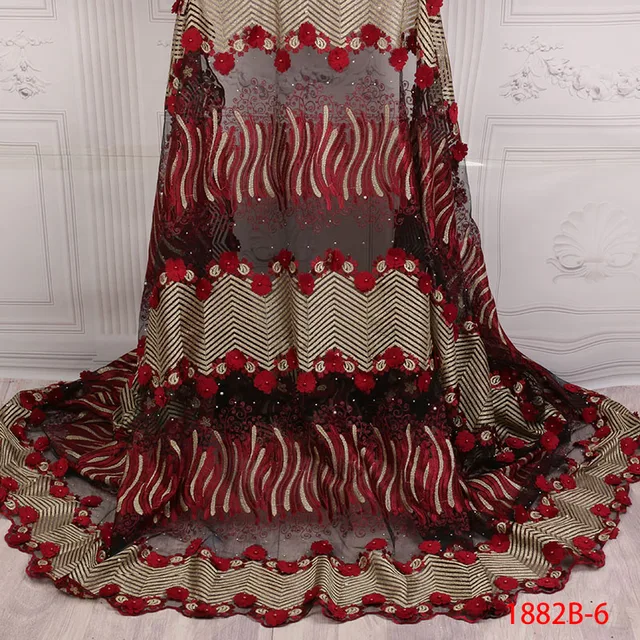 Fashionable Designs High Quality African 3D Flowers Lace Fabric African French Lace Fabric With
