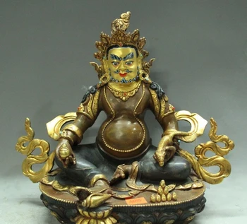 

tibet buddhism fane bronze 24K Gold Yellow Jambhala mammon mouse god buddha