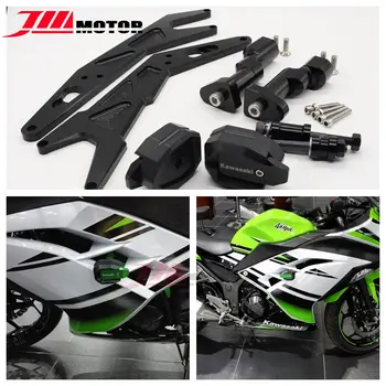 

Motorcycle CNC Aluminum Frame Sliders Resistance Rubber Bumpers Black Color Fit For Kawasaki Ninja300 EX250 2013-2015
