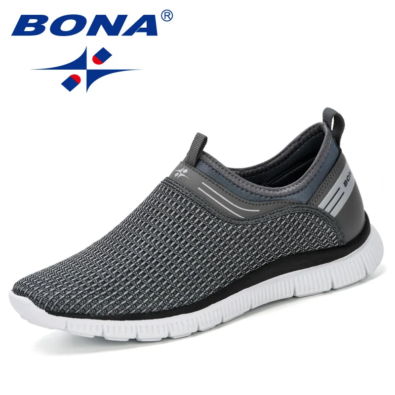 Skup BONA 2019 mężczyźni obuwie oddychające mody trampki męskie buty Tenis Masculino Zapatos Hombre Sapatos buty outdoorowe człowiek Trendy