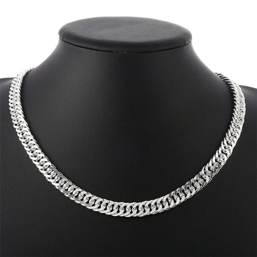 AKOYW men twisted Singapore chain necklace female fashion silver Colour