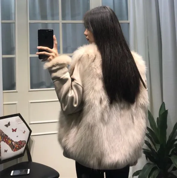 Real Fur Coat Winter Jacket Women Clothes 2018 Fox Fur Coat Parka Double-sided Wool Jacket Elegant Slim Short Coat