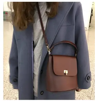 

Fashion candy color all-match bucket bag small pu leather one shoulder cross-body women's handbag mini female bag cute sdu8878