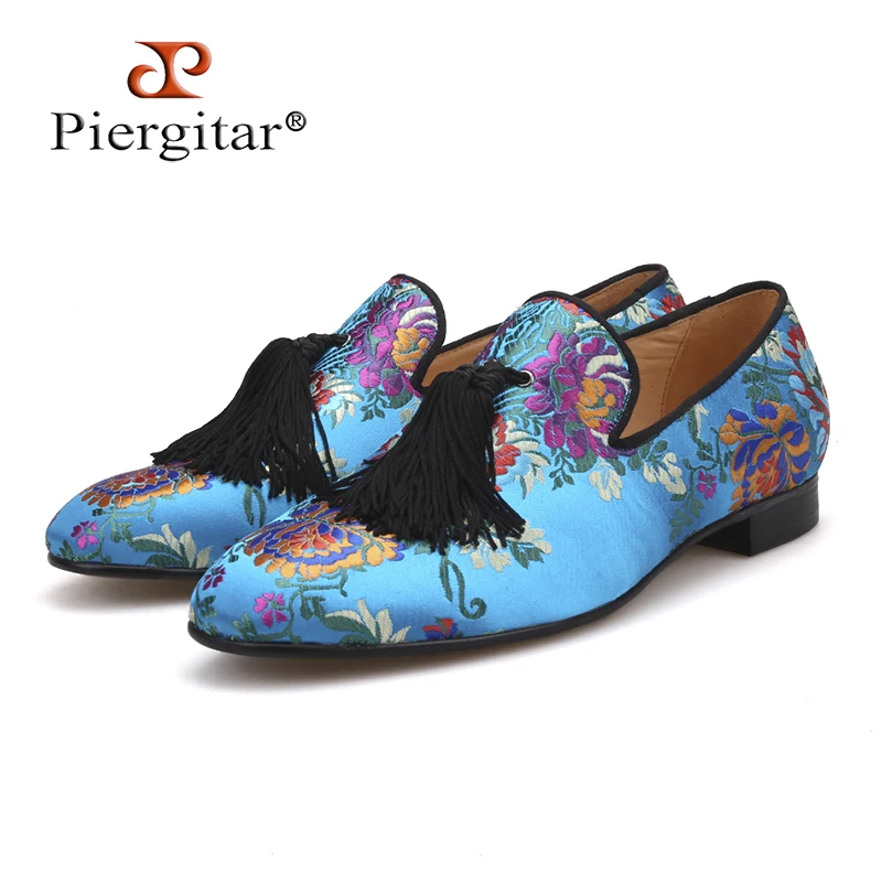 Pierigtar/Новое поступление; роскошная шелковая обувь в китайском стиле; мужские лоферы ручной работы с кисточками; мужские вечерние/свадебные туфли; большие размеры