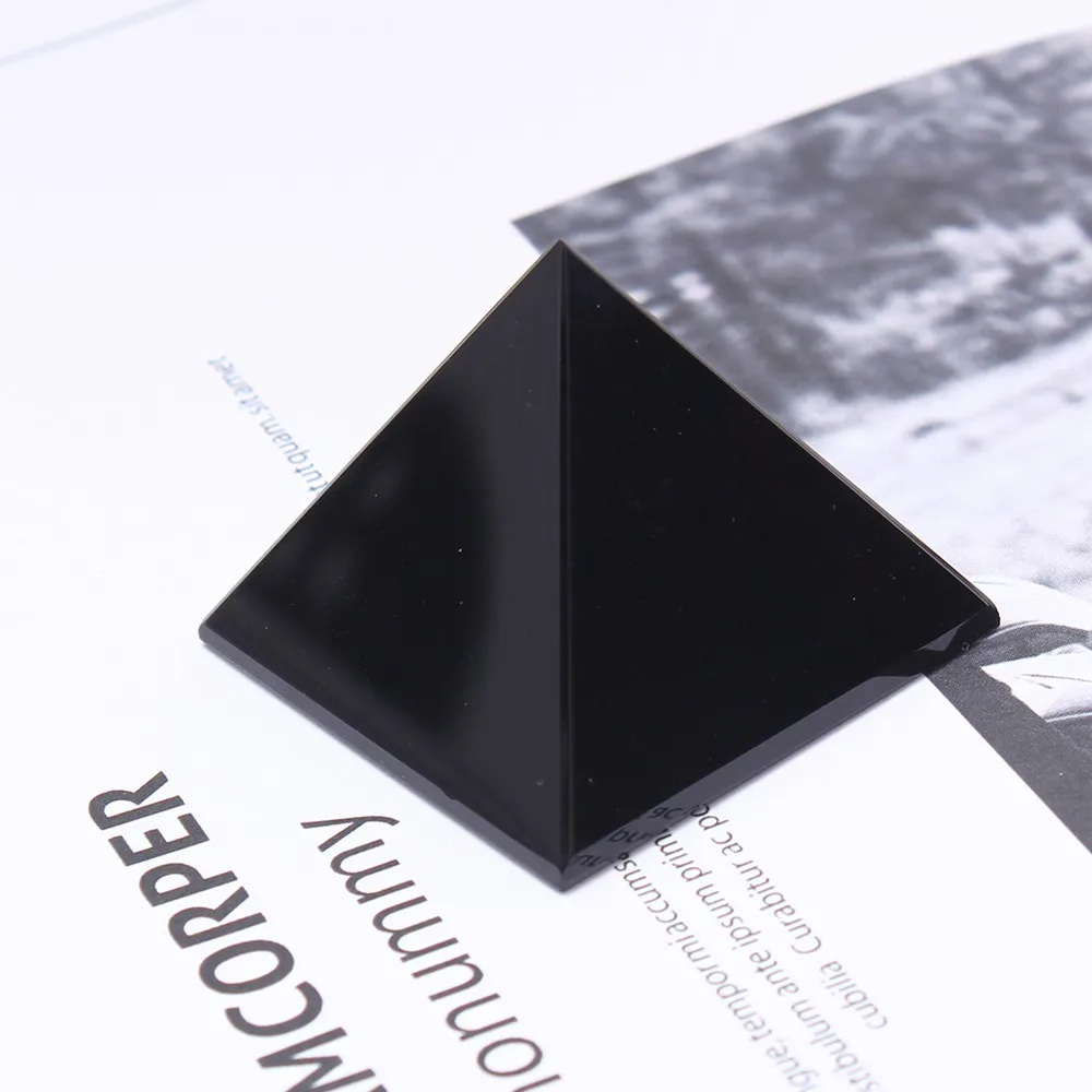 

Pyramid Healing Crystal Crafts Black Natural Obsidian Quartz Crystal Gift Home Decor Beautiful Lustrous Surface Drop Shipping