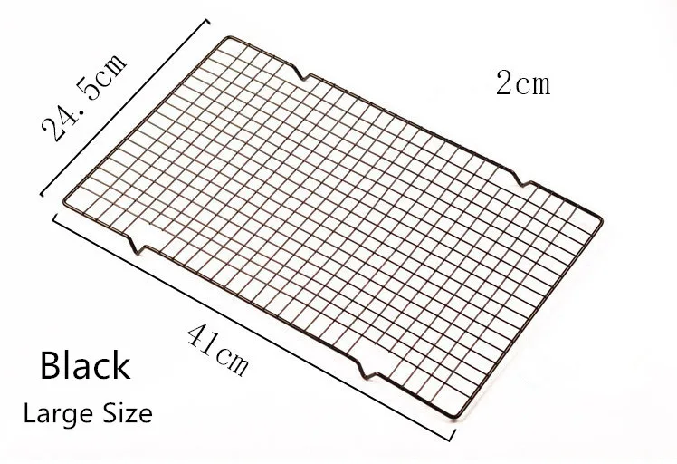 Антипригарная охлаждающая подставка из нержавеющей стали охлаждающая решетка противень для выпечки печенья/пирога/хлеба/торта стойка для выпечки Новое поступление горячая распродажа - Цвет: Black 41x24.5cm