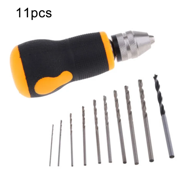 

10pcs Twist Drill Bit Mini Micro Carbon Steel 90mm (3.54") Hand Drill With Rubber For PCB Woodworking Drilling Rotary Tools