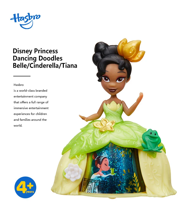 Hasbro disney Princess 3 дюйма маленькое королевство спин история Белль Золушка Тиана красота вращающаяся игрушка куклы рождественский подарок для девочек