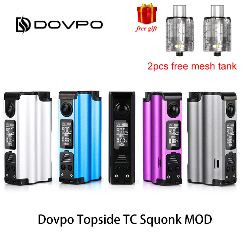 

Original Dovpo Topside Squonk Mod 90W top fill with 10ml Squonk Bottle by 21700 vs athena squonk Mod & Free Gift tank vape kit