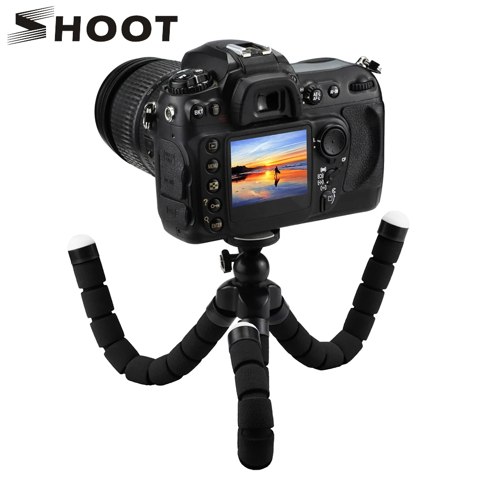 

SHOOT Middle Size Flexible Octopus Tripod for Gopro Hero 7 6 5 Xiaomi Yi 4K Sjcam Sj4000 Eken H9r iPhone X 8 7 6 Samsung S9 S8