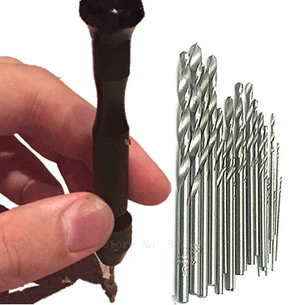 25pc High Speed Steel Twist Drills Rotary Tools Wood Drilling+ Mini