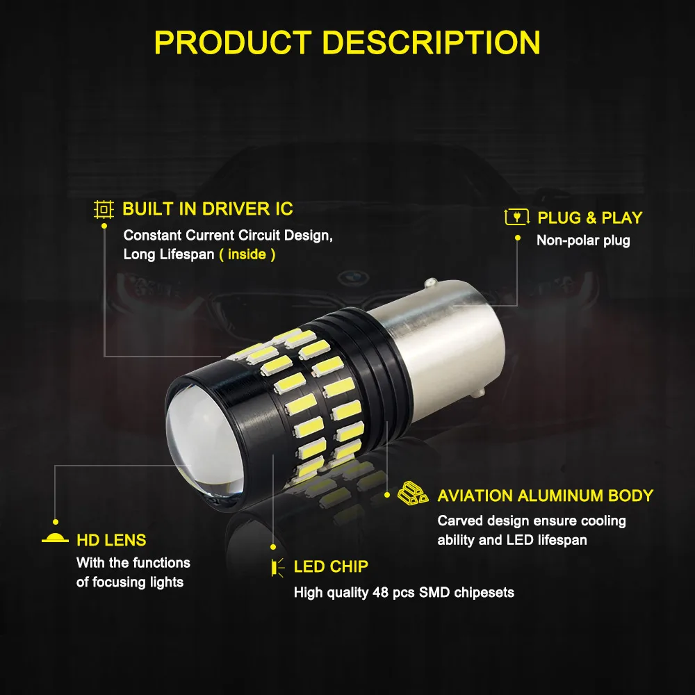 1156 P21W BA15S светодиодный ная лампа 4014SMD автомобильный фонарь заднего хода для Mercedes