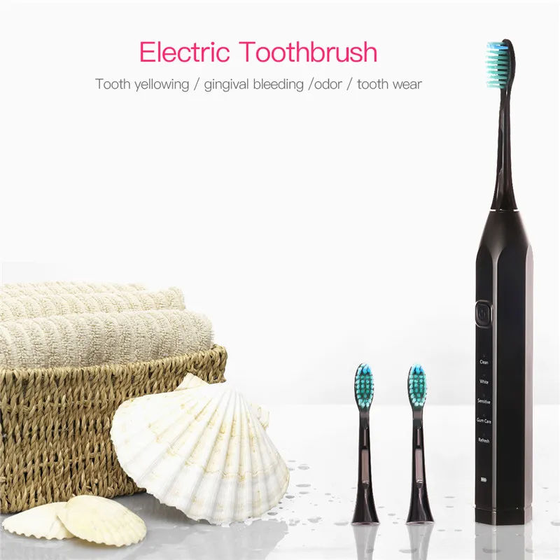 

Sonic Electric Toothbrush Adult Smart Timer Safety Waterproof USB Rechargeable Electric Tooth Brushes with 2 Replacement Heads47
