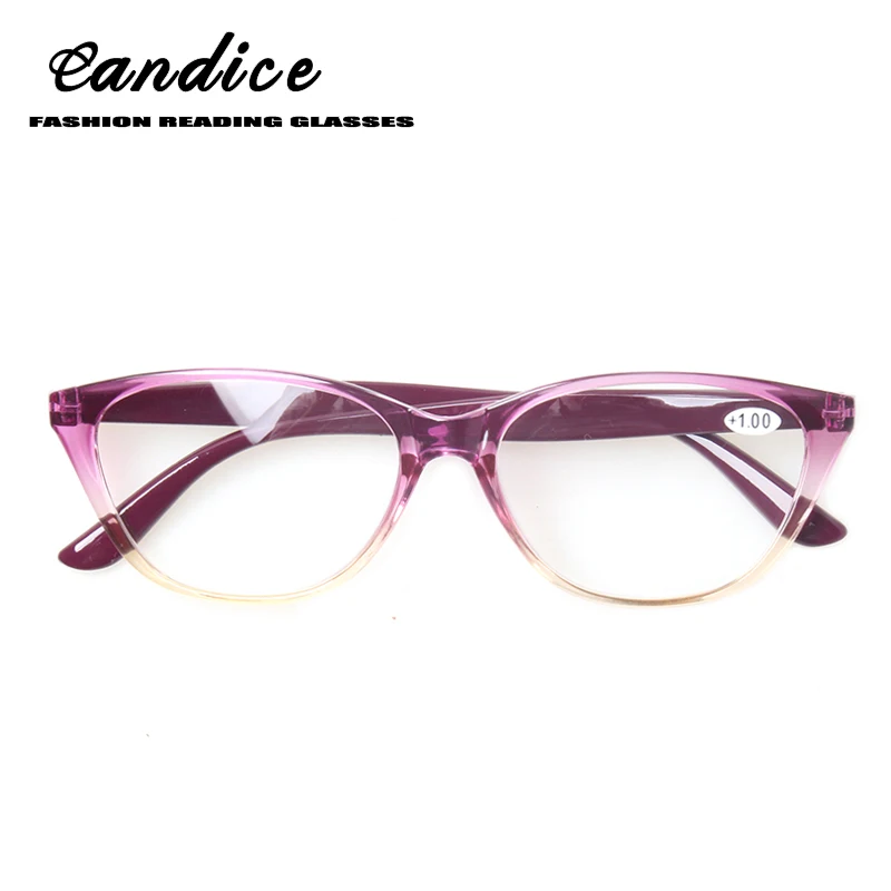 

Henotin Fashion quality reading glasses for women spring hinge cat eye colorful eyeglasses 0.5 1.5 2.0 2.5 3.0 4.0