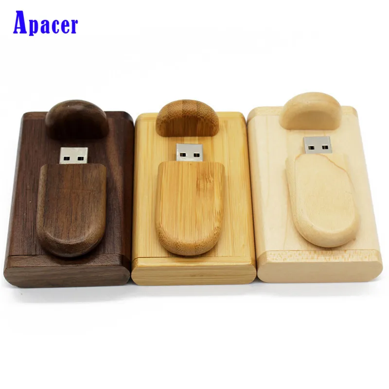 

Apacer Custom wooden+box Logo 64GB Pendrive Card Usb Flash Drive 4GB 8GB 16GB Wood Pen Drive Gift usb Stick