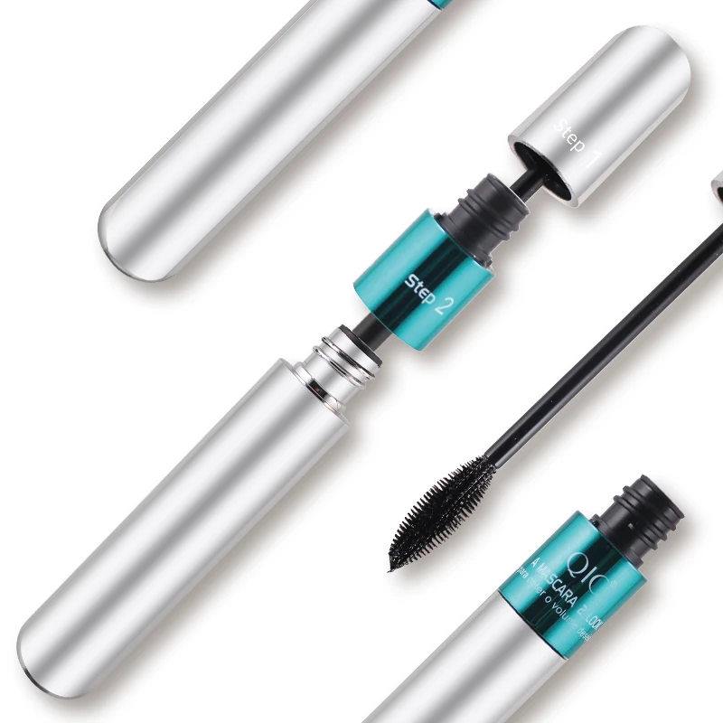 

QIC Eyes Makeup 2 In 1 Mascara Eyelashes Curler Lengthening Tool Mascaras Make up Cosmetics Eyelashes Thick Black Liquid Rimel