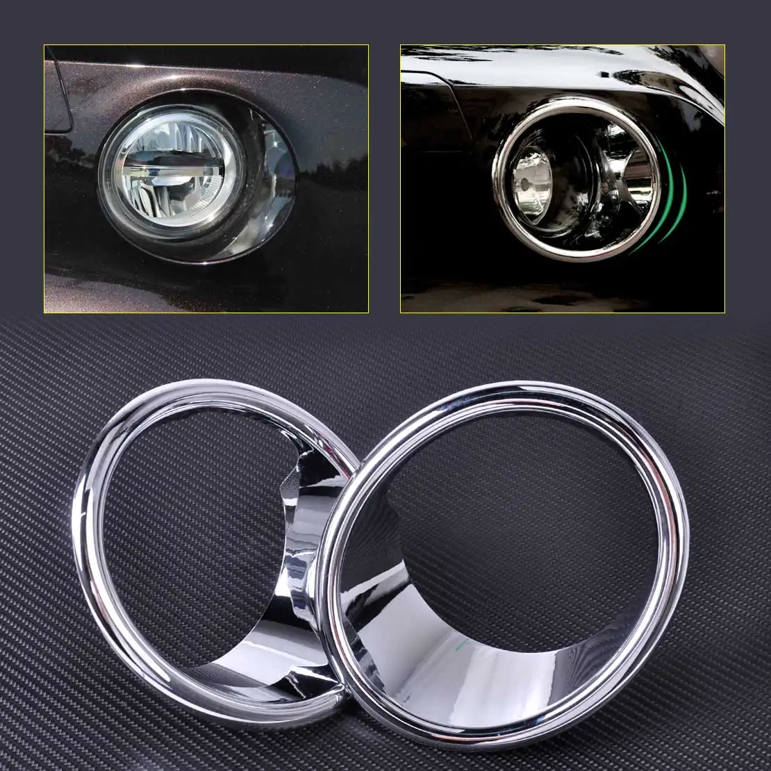 

CITALL 2pcs ABS Plastic Triple Chrome Plated Front Fog Light Lamp Cover Trim For BMW X5 F15 2014 2015 Car Styling Decor