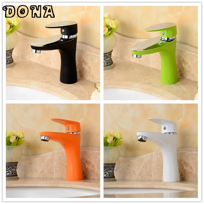 

Free shipping Four color bathroom faucet copper faucets chrome basin faucet cold and hot water tap mixer taps DONA2128