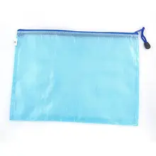 Офисные сетки с принтом светло-голубой ПВХ на молнии канцелярские сумки