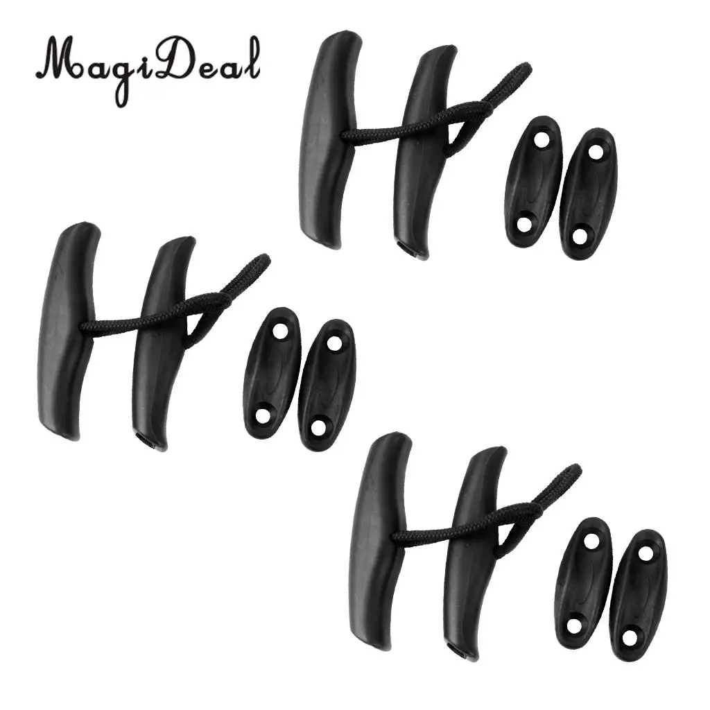 MagiDeal 6 Pieces Universal Canoe Kayak Boat Pull Toggle Handle with Cord & Buckle