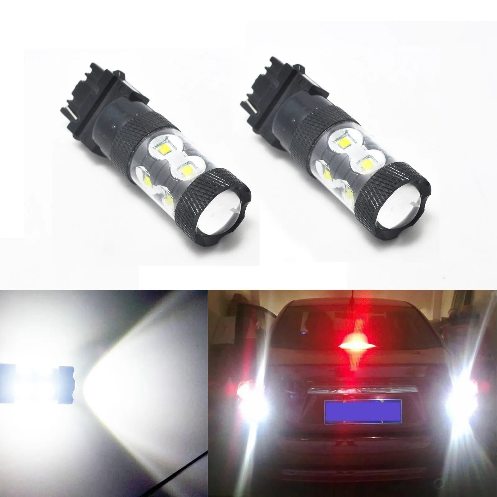 

2pcs Car 60W High Power HID White 3156 3056 12SMD Car LED Backup Lights Reverse Bulbs