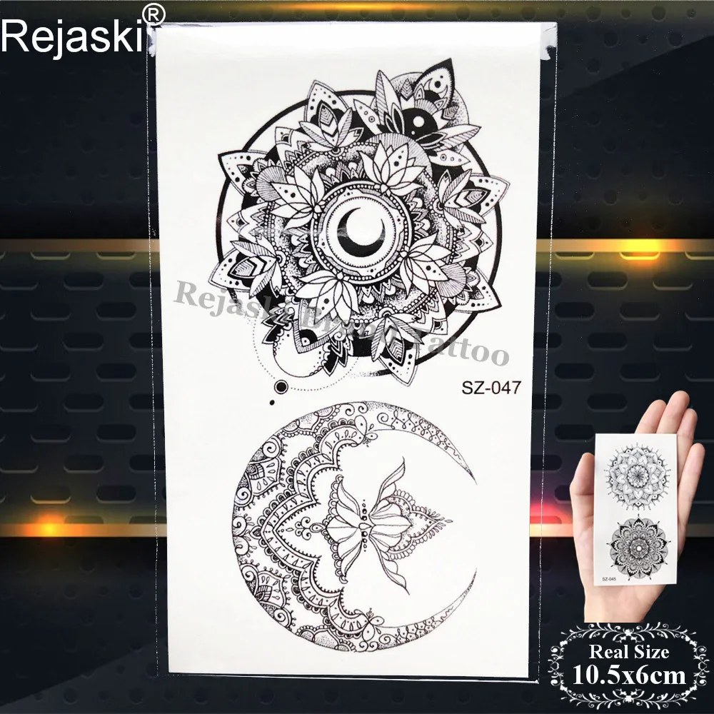 Маленькая черная Татуировка Rejaski с Медузой детские наклейки на руку
