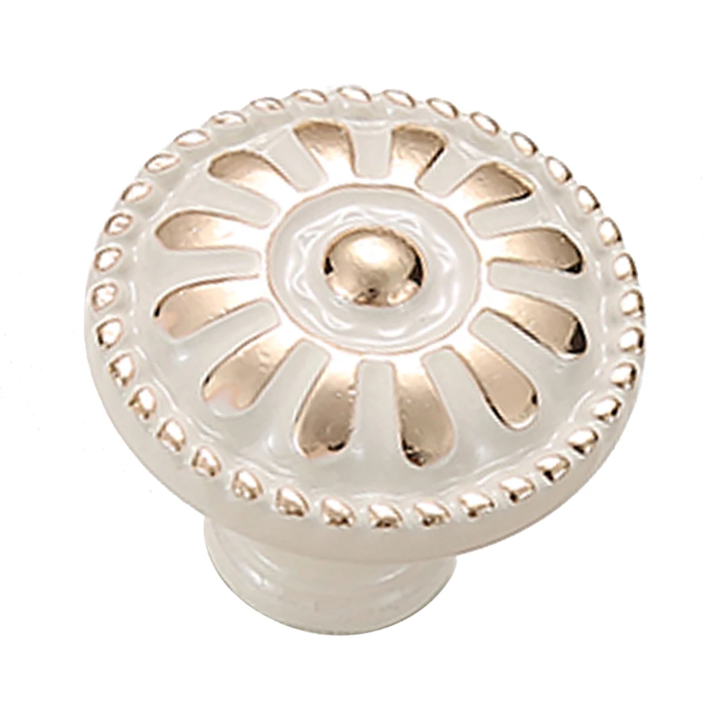 Ivory White Zinc Alloy Door Handle Cabinet Cupboard Dresser Knob Handle