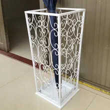 White Wrought iron umbrella stand household umbrella stand umbrella storage rack French bucket