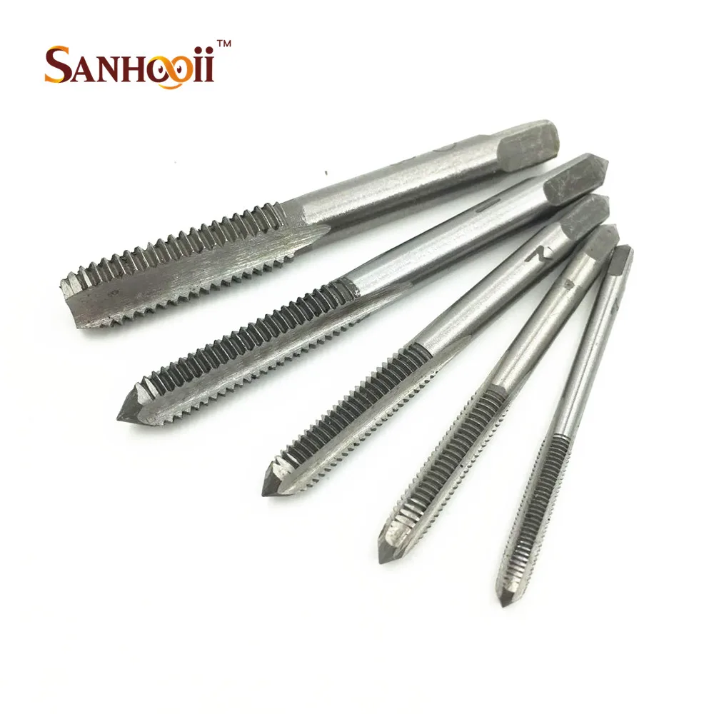 M5 5mm HSS 4-Flute Machine Screw Thread Metric Connector Hand Tap Silver Tone