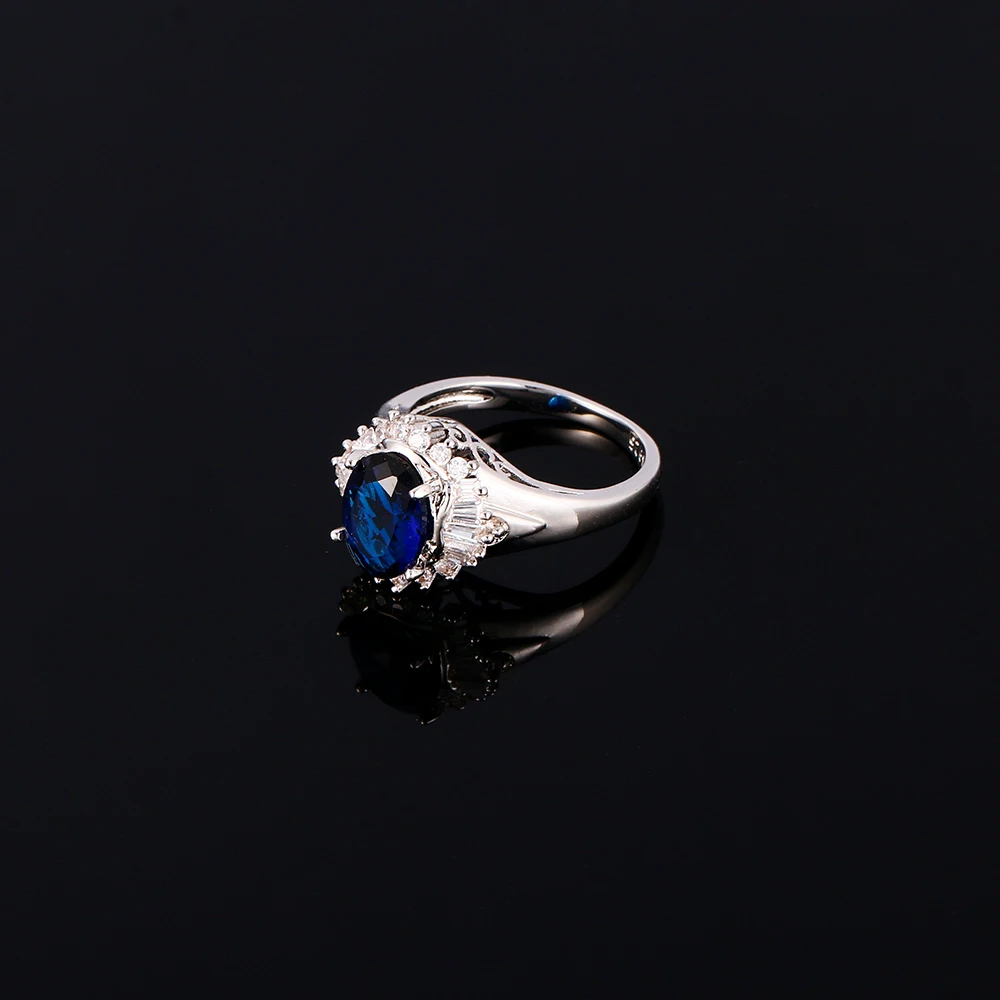 Nasiya, классическое Винтажное кольцо с синим сапфиром, 925 пробы Серебряное ювелирное изделие, драгоценный камень для женщин, Подарок на годовщину помолвки