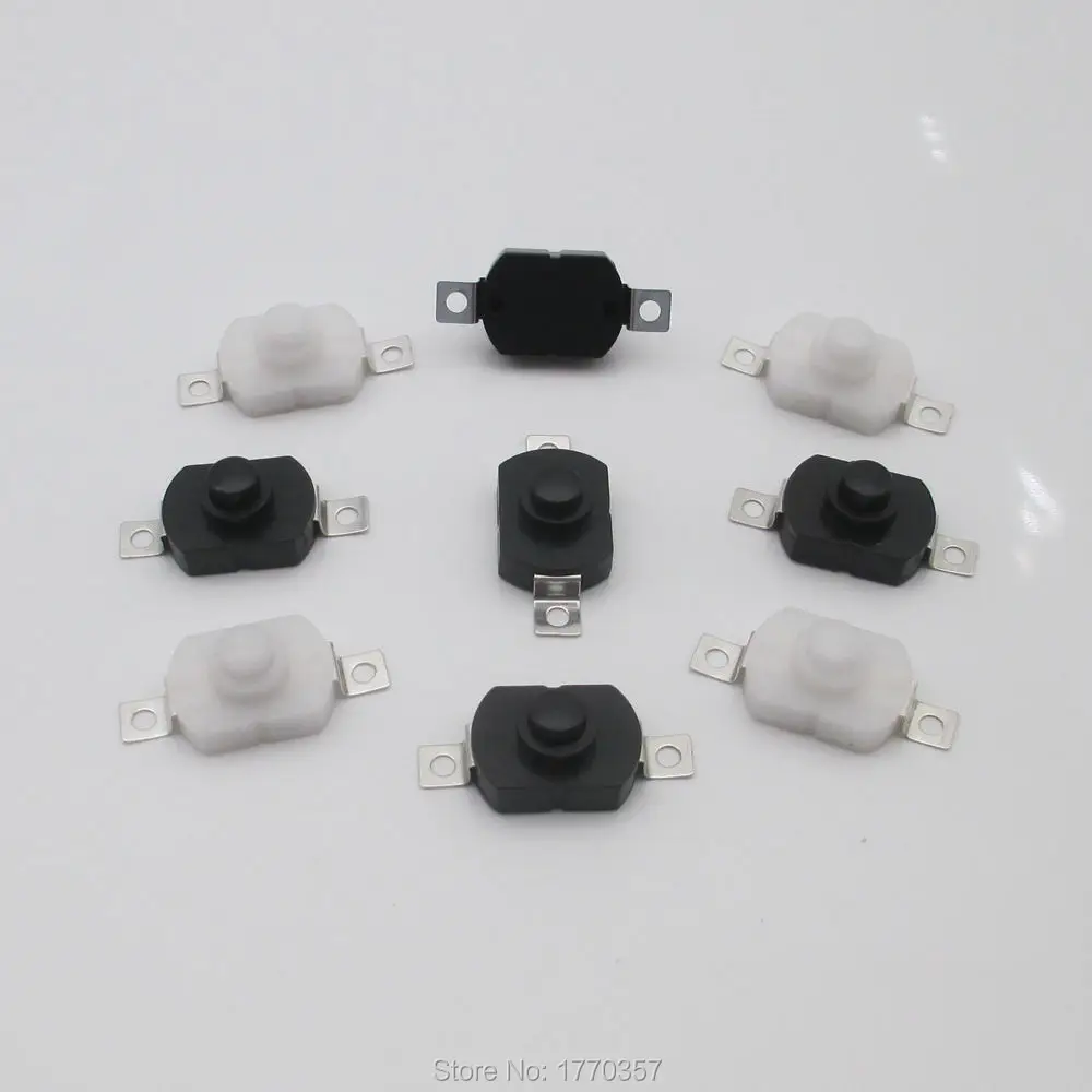 

10 pcs/lot Flashlight Switch Self Locking Patch Type Push Button Switch 2P-ON-OFF Small Switches 1A