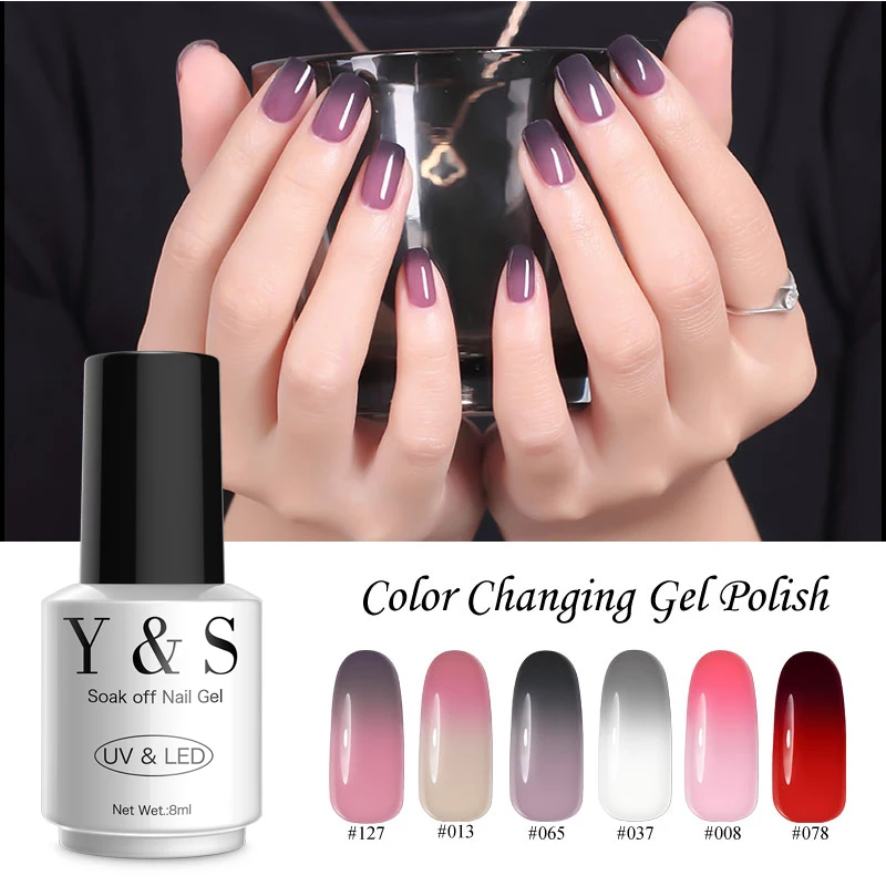 

Y&S 8ml Pick Ang 6 Colors Nail Gel Polish Mood Temperature Thermal Color Change UV/LED Soak Off Gel Nail Polish Hot Sale UV Gel