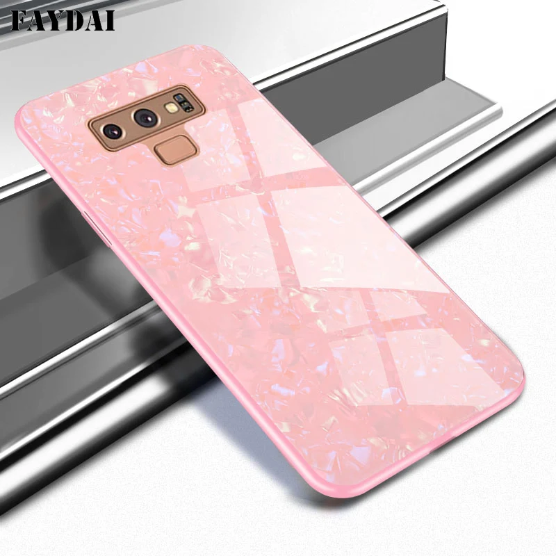 FAYDAI для Samsung Galaxy S9 S8 Plus Note 9 чехол из ТПУ силикона закаленное стекло телефона Note9 Coque
