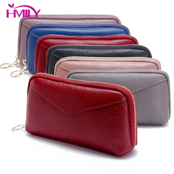 

HMILY Women Phone Clutch Bag Genuine Leather Female Hand Bags Long Wrist Money Bags For Ladies Real Cowskin Credit Card Package