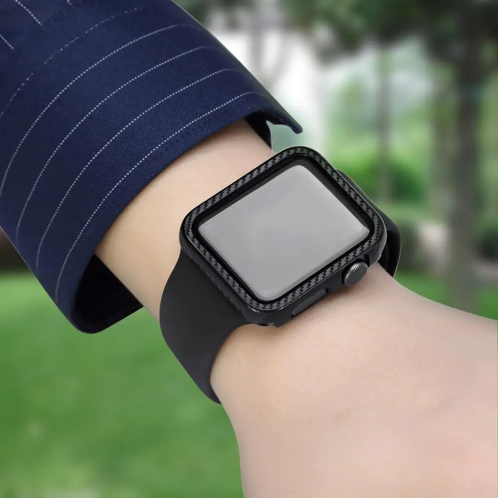 Luxury NEW PC Shell Protector Cover For Apple Watch Case Series 3 2 1 38mm 42mm Carbon Fiber Watch Case Frame Bumper 38&42 MM Luxury NEW PC Shell Protector Cover For Apple Watch Case Series 3 2 1 38mm 42mm Carbon Fiber Watch Case Frame Bumper 38&42 MM