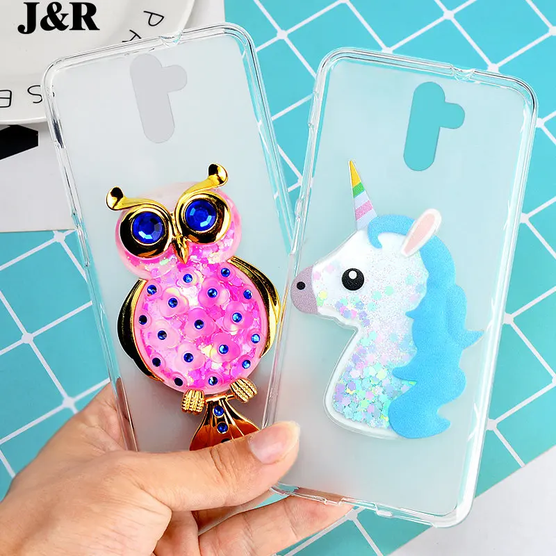 For Doogee BL12000 Case Silicon Cover cases doogee BL 12000/BL12000Pro Bags Cute Animal Owl Glitter Liquid Quicksand Shell |