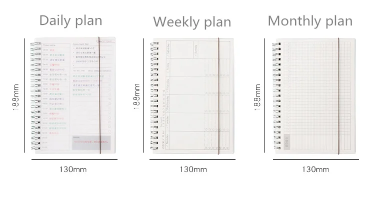 Ежедневный Еженедельный ежемесячный планировщик спиральная А5 записная книжка, органайзер для планирования времени, расписание для школы, офиса, Расписание, стационарное