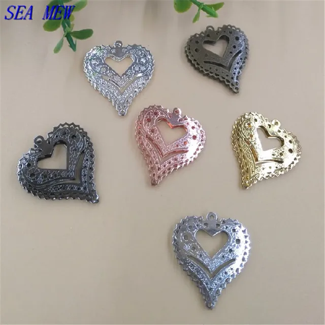 sea mew 30 27mm 4 colors filigree metal sheet copper hollow out filigree metal sheets