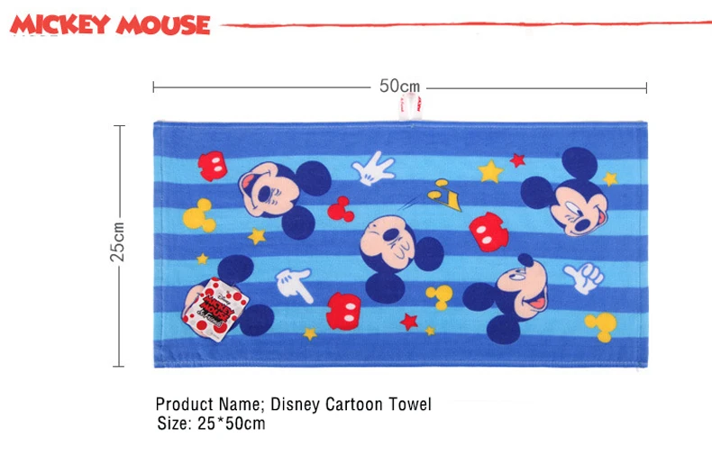  Disney Baby FaceTowel 25x50cm Cotton Children Towels Soft Cartoon Handkerchief Towel For Newborns