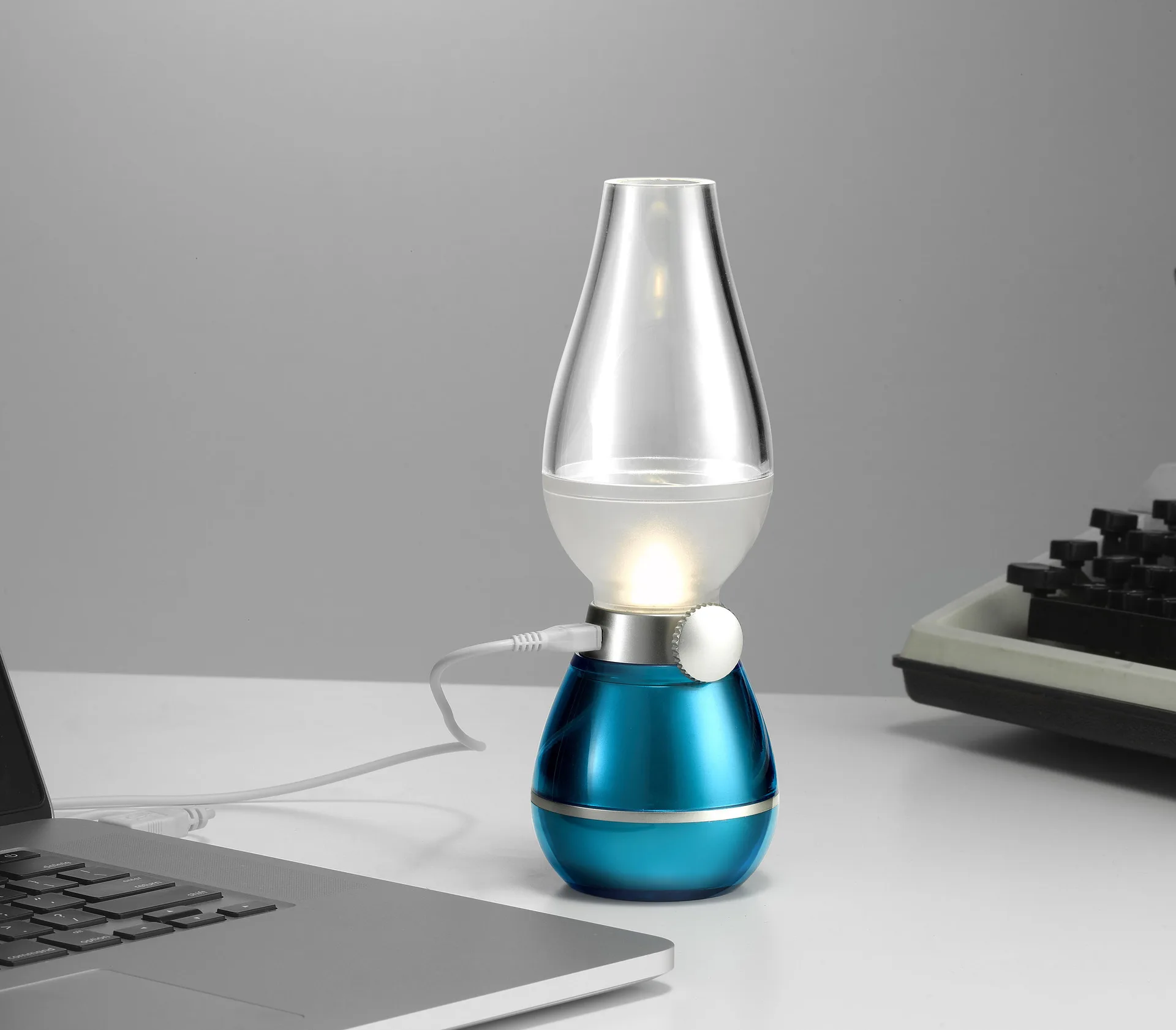 Ретро ностальгическая керосиновая лампа с управлением выдувом, Ночной светильник, маленькая настольная лампа