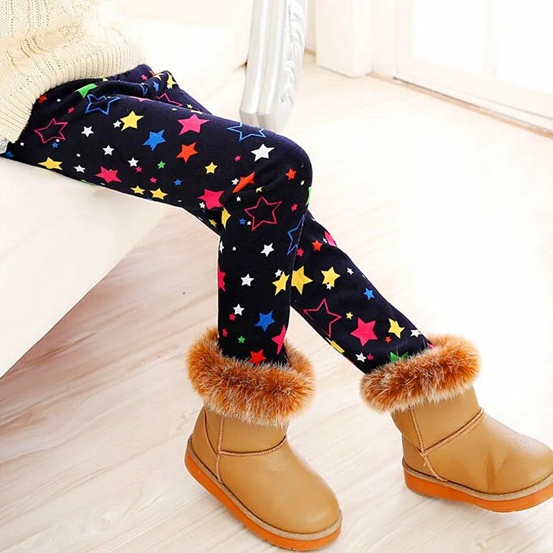 

2018 High quality Winter Autumn KidsThick Warm Trousers Girls Leggings Pants Children Clothing Flower Butterfly Girls Pants